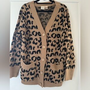 Buckle Tan and Black Leopard Cardigan